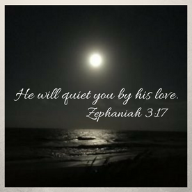 He will quiet you by his love.